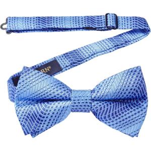 image:imageHISDERN Bow Ties for Men Pretied Bowties Classic Formal Business Bow Tie Adjustable Tuxedo Bowtie for Wedding PartyBlue6