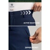 image:imageHISDERN Flex 505 Mens Relaxed Fit Golf Pants Baggy No Iron 3032 Loose Fit Stretch Quick Dry for Daily Casual 5 PocketsNavy Blue
