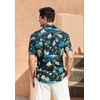 image:imageHawaiian Shirt for Men Casual Summer Short Sleeve Beach Vacation Aloha Hawaii Button Down Shirt Holiday13black Floral