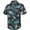 image:imageHawaiian Shirt for Men Casual Summer Short Sleeve Beach Vacation Aloha Hawaii Button Down Shirt Holiday13black Floral