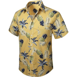 image:imageHawaiian Shirt for Men Casual Summer Short Sleeve Beach Vacation Aloha Hawaii Button Down Shirt HolidayA7yellow Pineapple