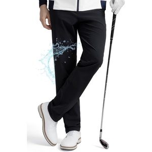 image:imageHISDERN PRO 709 Performance Waterproof Golf Pants UPF Stretch Mens Golf Rain Pants Quick Dry Lightweight for Outdoor HikingBlack