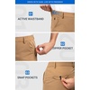 image:imageHISDERN AIR 311 Mens Golf Shorts 9 Lightweight Stretch Casual Shorts Quick Dry Work Dress Shorts Men with Zipper PocketsKhaki