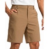 image:imageHISDERN AIR 311 Mens Golf Shorts 9 Lightweight Stretch Casual Shorts Quick Dry Work Dress Shorts Men with Zipper PocketsKhaki