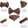 image:imageHISDERN Bow Ties for Men Paisley Bowties Mens Self Tie Bow Tie and Pocket Square Set Formal Tuxedo Wedding Bowtie03brownGold