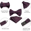image:imageHISDERN Bow Ties for Men Paisley Bowties Mens Self Tie Bow Tie and Pocket Square Set Formal Tuxedo Wedding Bowtie03dark Purple