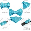 image:imageHISDERN Bow Ties for Men Paisley Bowties Mens Self Tie Bow Tie and Pocket Square Set Formal Tuxedo Wedding Bowtie03teal