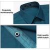 image:imageHISDERN Mens Business Dress Shirts Long Sleeve Casual Button Down Shirt Formal Inner Collar Contrast Shirt for Men WeddingTeal Blue