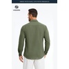 image:imageHISDERN Mens Linen Shirt Long Sleeve Button Down Casual Beach Shirts for Men Cotton Linen Breathable Summer Vacation PocketArmy Green
