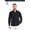 image:imageHISDERN Mens Linen Shirt Long Sleeve Button Down Casual Beach Shirts for Men Cotton Linen Breathable Summer Vacation PocketBlack