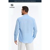 image:imageHISDERN Mens Linen Shirt Long Sleeve Button Down Casual Beach Shirts for Men Cotton Linen Breathable Summer Vacation PocketLight Blue