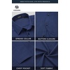image:imageHISDERN Mens Linen Shirt Long Sleeve Button Down Casual Beach Shirts for Men Cotton Linen Breathable Summer Vacation PocketNavy Blue