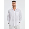 image:imageHISDERN Mens Linen Shirt Long Sleeve Button Down Casual Beach Shirts for Men Cotton Linen Breathable Summer Vacation PocketWhite