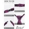 image:imageHISDERN Pre Tied Ties for Men Paisley Solid Striped Necktie and Pocket Square Cufflinks Set Formal Wedding Neck TieBhot PinkPaisley