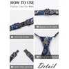 image:imageHISDERN Pre Tied Ties for Men Paisley Solid Striped Necktie and Pocket Square Cufflinks Set Formal Wedding Neck TieBnavyPaisley 2