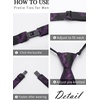 image:imageHISDERN Pre Tied Ties for Men Paisley Solid Striped Necktie and Pocket Square Cufflinks Set Formal Wedding Neck TieBpruplePaisley