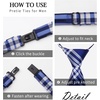 image:imageHISDERN Pre Tied Ties for Men Paisley Solid Striped Necktie and Pocket Square Cufflinks Set Formal Wedding Neck TieCblueStriped