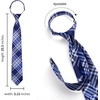 image:imageHISDERN Pre Tied Ties for Men Paisley Solid Striped Necktie and Pocket Square Cufflinks Set Formal Wedding Neck TieCblueStriped