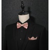 image:imageBow Ties for Men Pink Color Pre Tied Bow Tie and Pocket Square Classic Adjustable Rose Gold Bowties Handkerchief Set for Wedding Business Party