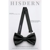 image:imageHISDERN Black Bow Ties for Men Pre Tied Bowtie and Pocket Square Set for Classic Adjustable Clip on Stain Bowties Wedding Business Party