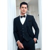 image:imageHISDERN Black Bow Ties for Men Pre Tied Bowtie and Pocket Square Set for Classic Adjustable Clip on Stain Bowties Wedding Business Party