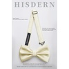 image:imageHISDERN Bow Ties for Men Champagne Solid Color Pretied Bow Tie and Pocket Square Set Classic Formal Tuxedo Stain Bowties for Wedding Party