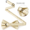 image:imageHISDERN Bow Ties for Men Champagne Solid Color Pretied Bow Tie and Pocket Square Set Classic Formal Tuxedo Stain Bowties for Wedding Party