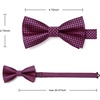 image:imageHISDERN Bow Ties for Men Hot Pink Pretied Plaid Bowtie and Selftied Paisley Mens Bowtie and Pocket Square Set for Wedding Party