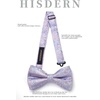 image:imageHISDERN Bow Ties for Men Light Purple Bow Tie Pretied Bow Ties and Pocket Square Set Formal Mens Floral Bowtie Classic Bowties for Wedding Party