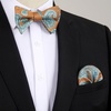 image:imageHISDERN Bow Ties for Men SelfTie Plaid Checked Bowties and Pocket Square Set Stripe Formal Tuxedo Bowtie Wedding PartyOrangeBlue
