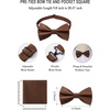 image:imageHISDERN Bow Ties for Men Solid Color PreTie Bow Tie and Pocket Square Set Classic Formal Tuxedo Bowties for Wedding PartyBrown