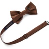 image:imageHISDERN Bow Ties for Men Solid Color PreTie Bow Tie and Pocket Square Set Classic Formal Tuxedo Bowties for Wedding PartyBrown