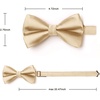 image:imageHISDERN Classic Champagne Pre Tied Bow Ties for Men Luxury Satin Champagne Gold Bow Tie Pocket Squares Set Tuxedo Wedding Business Prom