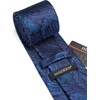 image:imageHISDERN Extra Long Ties for Men Classic Floral Tie and Pocket Square Elegant Silk Necktie Handkerchief Set Wedding PartyC22royal Blue