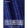 image:imageHISDERN Extra Long Ties for Men Classic Floral Tie and Pocket Square Elegant Silk Necktie Handkerchief Set Wedding PartyC22royal Blue