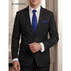image:imageHISDERN Extra Long Ties for Men Classic Floral Tie and Pocket Square Elegant Silk Necktie Handkerchief Set Wedding PartyC22royal Blue