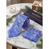 image:imageHISDERN Extra Long Ties for Men Classic Floral Tie and Pocket Square Elegant Silk Necktie Handkerchief Set Wedding PartyC23blue
