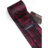 image:imageHISDERN Formal Floral Ties for Men and Pocket Square Set Mens Paisley Silk Tie for Wedding Party 34 x 59Black  Red Paisley