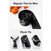 image:imageHISDERN Formal Floral Ties for Men and Pocket Square Set Mens Paisley Silk Tie for Wedding Party 34 x 59Floral Black