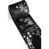 image:imageHISDERN Formal Floral Ties for Men and Pocket Square Set Mens Paisley Silk Tie for Wedding Party 34 x 59Floral Black