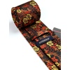 image:imageHISDERN Formal Floral Ties for Men and Pocket Square Set Mens Paisley Silk Tie for Wedding Party 34 x 59Orange Floral1