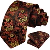 image:imageHISDERN Formal Floral Ties for Men and Pocket Square Set Mens Paisley Silk Tie for Wedding Party 34 x 59Orange Floral1