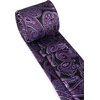 image:imageHISDERN Formal Floral Ties for Men and Pocket Square Set Mens Paisley Silk Tie for Wedding Party 34 x 59Paisley Dark Purple