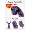 image:imageHISDERN Formal Floral Ties for Men and Pocket Square Set Mens Paisley Silk Tie for Wedding Party 34 x 59Paisley Dark Purple