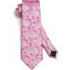 image:imageHISDERN Formal Floral Ties for Men and Pocket Square Set Mens Paisley Silk Tie for Wedding Party 34 x 59Pink Floral8
