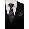 image:imageHISDERN Formal Floral Ties for Men and Pocket Square Set Mens Paisley Silk Tie for Wedding Party 34 x 59Plaid Black