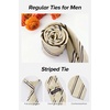image:imageHISDERN Formal Floral Ties for Men and Pocket Square Set Mens Paisley Silk Tie for Wedding Party 34 x 59Stripe Champagne Brown