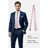 image:imageHISDERN Formal Floral Ties for Men and Pocket Square Set Mens Paisley Silk Tie for Wedding Party 34 x 59Stripe Light Pink Hot Pink