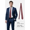 image:imageHISDERN Formal Floral Ties for Men and Pocket Square Set Mens Paisley Silk Tie for Wedding Party 34 x 59Stripe Red Black