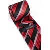 image:imageHISDERN Formal Floral Ties for Men and Pocket Square Set Mens Paisley Silk Tie for Wedding Party 34 x 59Stripe Red Black